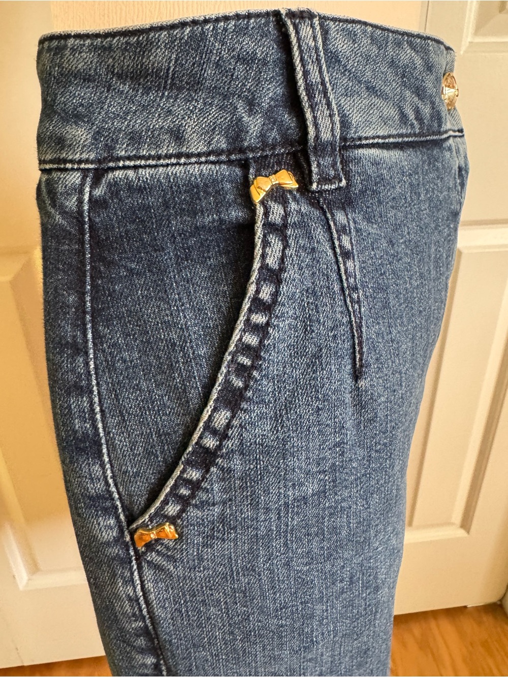 VDP Collection Denim Skirt/Knit Cardigan Set 6/42 ITALY - Picture 5 of 16
